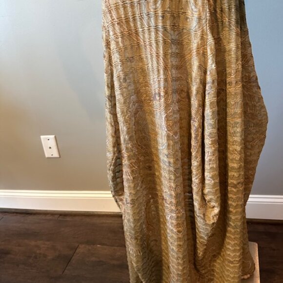 NWT ABGIN SHEER FIT AND FLARE BROWN PAISLEY MAXI - SIZE M - Picture 3 of 8